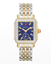 Michele Deco Mid Diamond And Lapis Dial Watch In Two-tone In Two Tone  / Blue / Gold Tone / Yellow