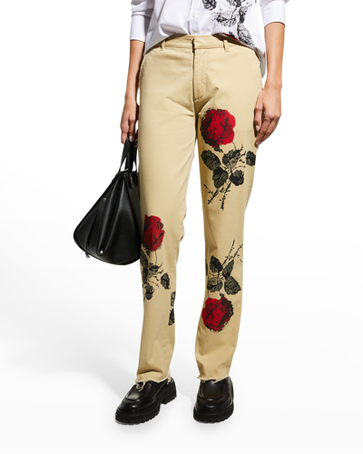 Libertine Stone Roses Cotton-blend Chino Pants In Khaki