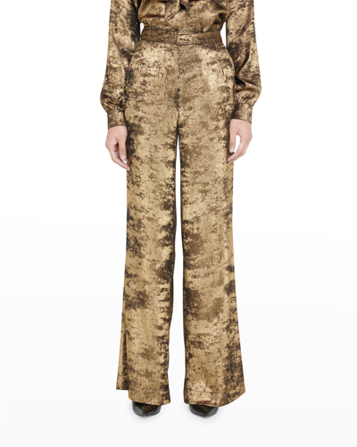 Libertine Pyrite High-rise Wide-leg Trousers In Gold