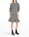 Jil Sander Cashmere Frayed-knit Sweater In Medium Gre