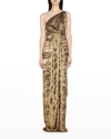 LIBERTINE PYRITE ONE-SHOULDER GOWN