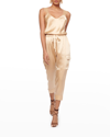 Cami Nyc Carmen Cropped Silk Cargo Pants In Soy