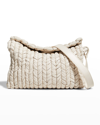 Nanushka The Busket Woven Faux-leather Shoulder Bag In Off White