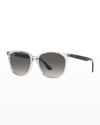 Ray Ban Round Propionate Sunglasses In Rose Gold Blk