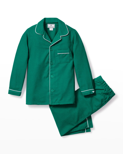 Petite Plume Kid's Flannel Forest Green 2-piece Pyjama Set