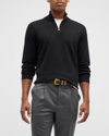 Brunello Cucinelli Cashmere Turtleneck Sweater With Zip In Ch101 Black