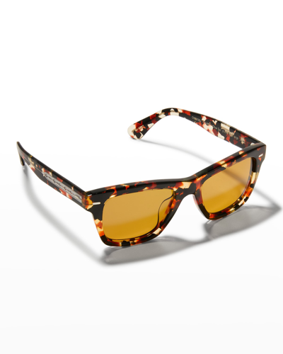 Brunello Cucinelli Oval Acetate Sunglasses In Tortoise