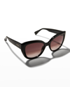 Max Mara Gradient Plastic Cat-eye Sunglasses In 01b Grey