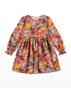 Molo Girl's Camie Long-sleeve Animals & Foliage-printed Jersey Dress In Forest Play