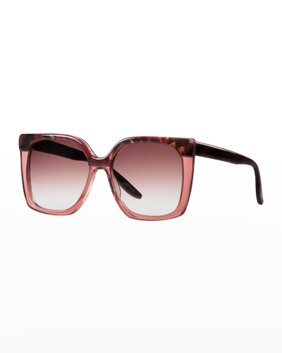 Barton Perreira Vanity Square Acetate Sunglasses In Pink
