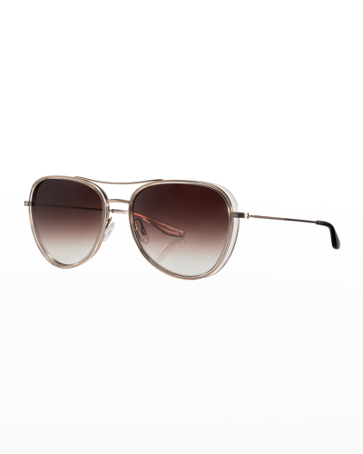 Barton Perreira Gesner Titanium Aviator Sunglasses In 06k Husrogsmt