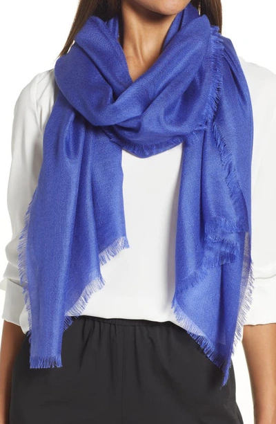 Nordstrom Cashmere & Silk Wrap In Blue Clematis