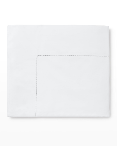 Sferra Full/queen Percale Flat Sheet In White