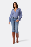 Joie Cecarina Long Sleeve Silk Top In Blue In Blue