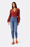 Joie Shariana Long Sleeve Silk Top In Brown In Brown