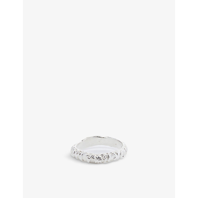 Alighieri Amore Text-embossed Recycled Sterling Silver Ring