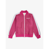 Palm Angels Brand-print Cotton-blend Jacket 8-12 Years In Fuchsia White