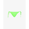 Ganni Tie-side High-leg Recycled-polyester-blend Bikini Bottoms In Lime Popsicle