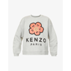 Kenzo Flower-print Stretch-cotton Sweatshirt In Pearl Grey