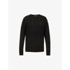 Polo Ralph Lauren Logo-embroidered Cable-knit Cotton Jumper In Polo Black