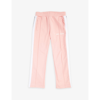 Palm Angels Track Mid-rise Straight-leg Woven Jogging Bottoms 4-10 Years In Pink White