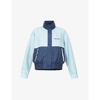 Kenzo Logo-print Colour-block Shell Jacket In Sky Blue