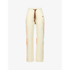 Wales Bonner Percussion Brand-embroidered Recycled-polyester Jogging Bottoms In Pale Yellow & Orange