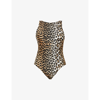 GANNI LEOPARD-PRINT RECYCLED-POLYAMIDE-BLEND SWIMSUIT