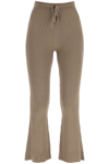 Nanushka Ribbed Knitted Cropped Trousers In Brown