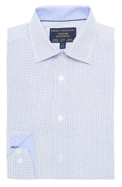 Report Collection Check Print 4-way Stretch Long Sleeve Shirt In 01 White