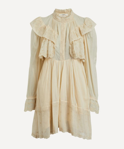 Isabel Marant Étoile Limpeza Embroidered Mini-dress In Ecru