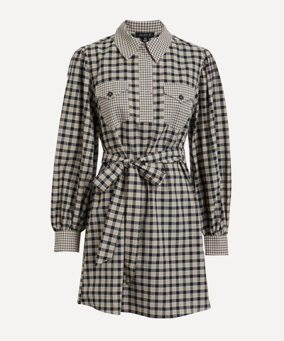 Aligne Greville Gingham Mini-dress In Black Multi Check