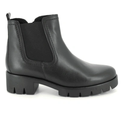 Pre-owned Gabor Bodo Ladies Platform Chunky Secure-fit Comfy Zip-up Chelsea Boots Black