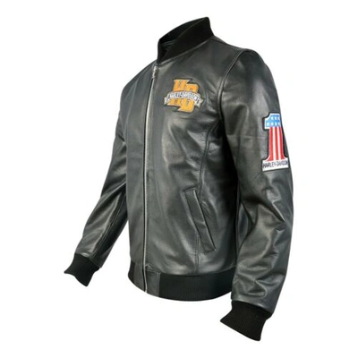 Pre-owned Harley-davidson Harley Davidson Men's Genuine Leather Black Biker Waistcoat Jacket Moto Cafe Racer