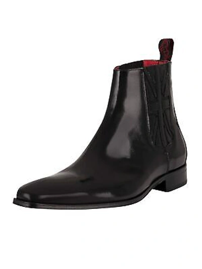 Pre-owned Jeffery-west Jeffery West Men's Polished Leather Chelsea Boots, Black