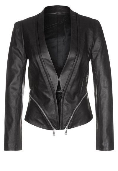 Pre-owned Noora Womens Genuine Lambskin Black Leather Jacket Stylish Slim Fit Biker Jacket