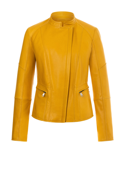 Pre-owned Noora Women's Lambskin Yellow Leather Jacket Stylish Designer Biker Moto Jacket
