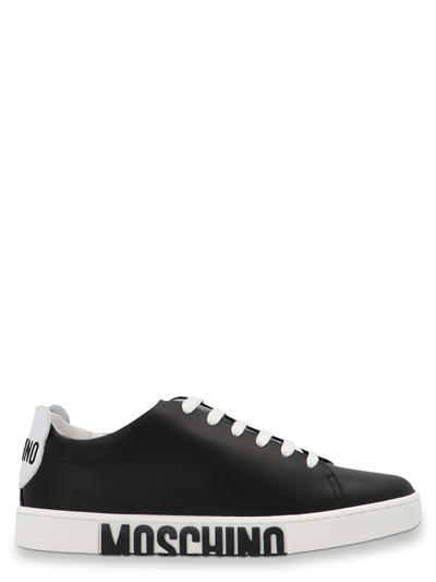 Moschino Logo-lettering Lace-up Sneakers In White