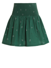 Kenzo Smocked Bandana-print Mini Skirt In Green