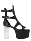 Rick Owens Black Ankle-high Spartans Heels In Black