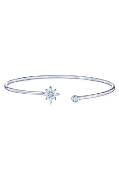 Kwiat 18kt White Gold Diamond Star Open Bangle In Silber