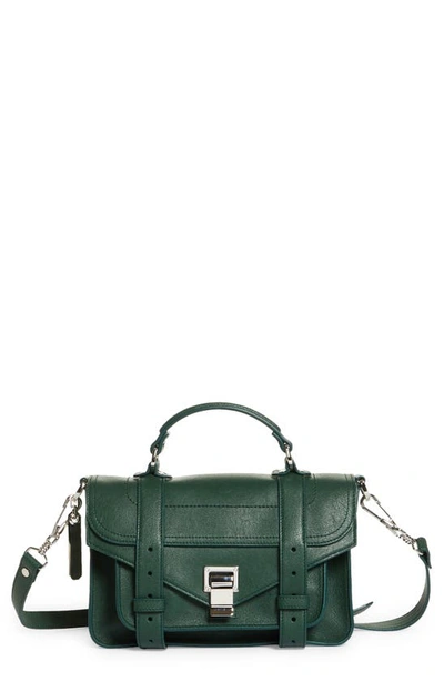 Proenza Schouler Tiny Ps1 Lambskin Leather Satchel In Forest Green