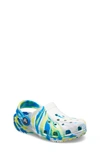 Crocs Kids' Classic Marbled Clog In White/bright Cobalt