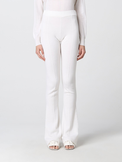 Tom Ford Flared Ribbed Waist Knitted Trousers In White