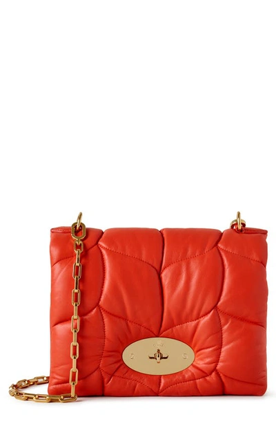 Mulberry Little Softie Quilted Leather Crossbody Bag In Coral Orange