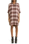 R13 Plaid Oversize Cotton Flannel Shirtdress In Multi