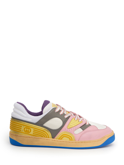 Gucci Basket Panelled Sneakers In Multicolour