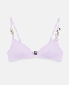 Stella Mccartney Iconic Chain Padded Triangle Bra In Orchid