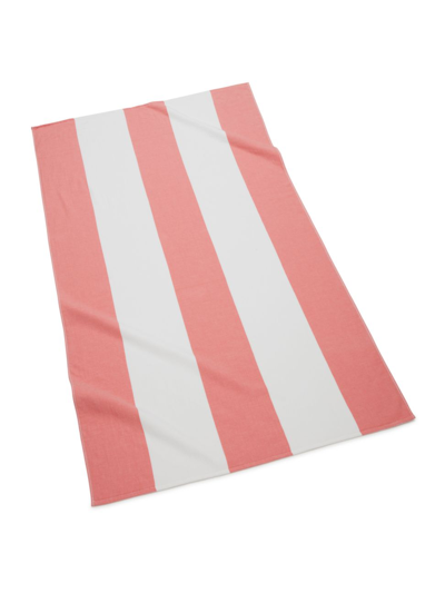 Kassatex Block Stripe Beach Towel In Coral