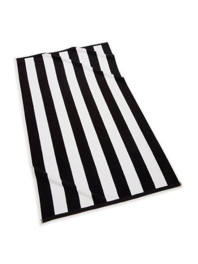 Kassatex Cabana Stripe Beach Towel In Black